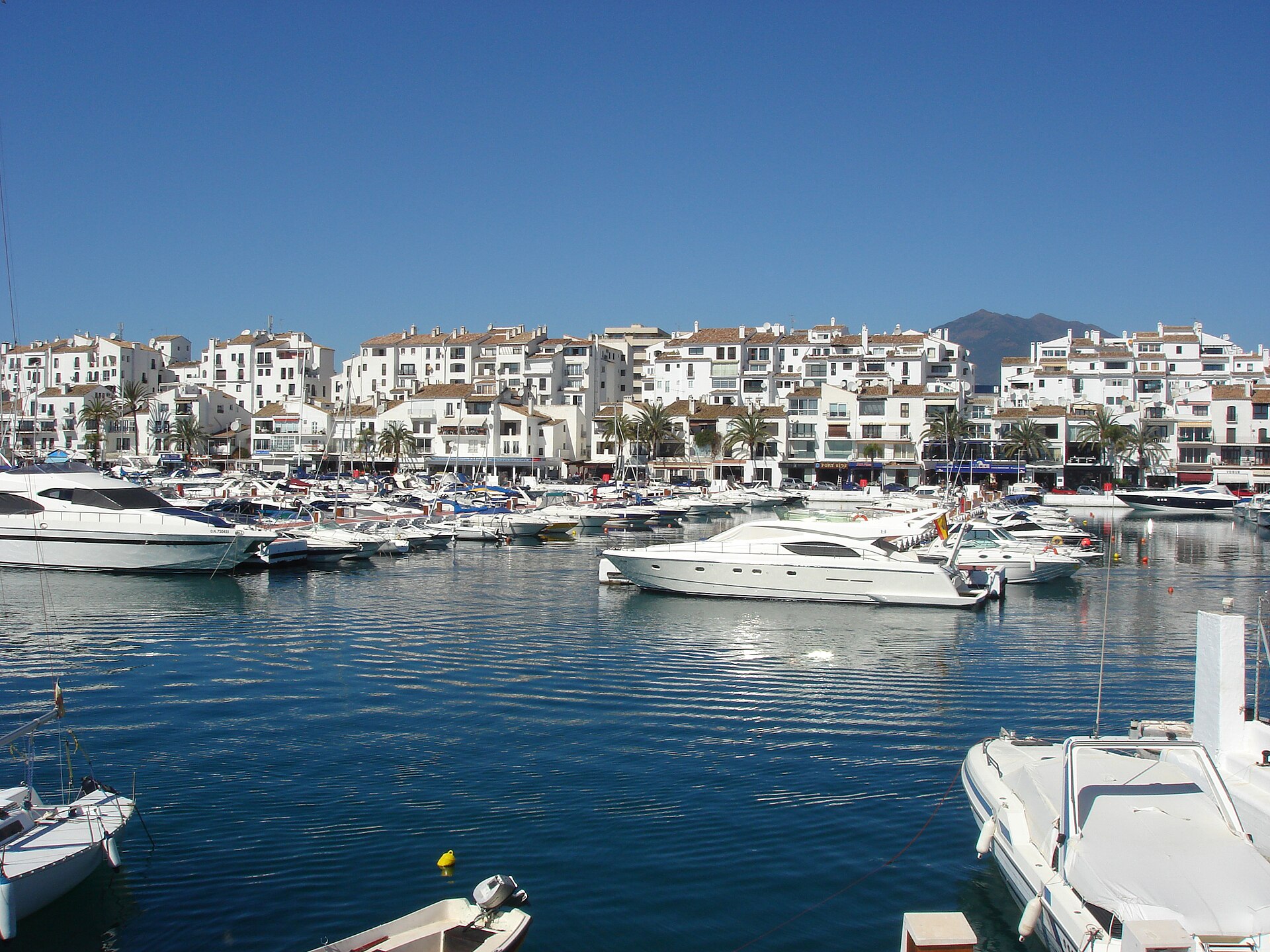 Yachts moored at Puerto Banús marina, Marbella