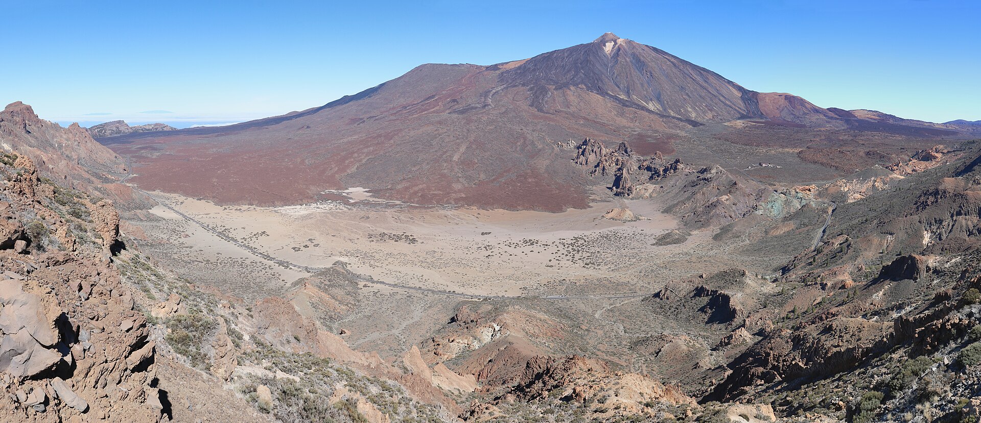 Mount Teide rising above the volcanic plain of Las Cañadas, Tenerife